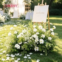Hete Aanbieding Boho Stijl Wit Groen Kunstbloemen Bloemstuk Weelderige Groenblijvende Plantenarrangement voor Buitenhuwelijks Welkomstbord Ingang Decoratie