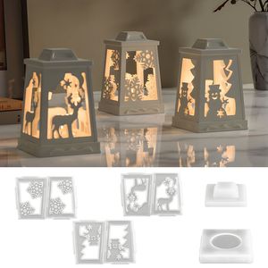 Alçı çimento noel şamdan silikon kalıp DIY geyik kar tanesi fener kalıp ev dekorasyon için uygun - Product Image 2