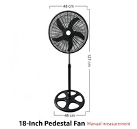 Ventilateur sur pied domestique de 18 pouces, 3 vitesses réglables, hauteur ajustable, oscillation large, pour la maison, la chambre à coucher, le salon