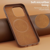 Coque de téléphone en cuir véritable de qualité supérieure de luxe magnétique pour iPhone15 16 Pro Max coque de téléphone en cuir végétalien coque de téléphone