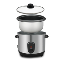 Autocuiseur Électrique Multifonction 0,6-2,8L avec Boîtier en Acier Inoxydable, Cuve Intérieure Antiadhésive, Fonction Maintien au Chaud, Tasse de Mesure Incluse et Pièce de Rechange Gratuite
