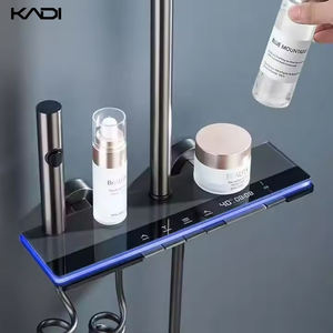 Valvola in ceramica pioggia termostatica pistola singola morbida Grey lucido massaggio pressurizzato Set doccia per uso appartamento e Hotel - Product Image 4