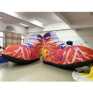 야외 파티 장식을위한 빛으로 맞춤형 풍선 신발 만화 모델