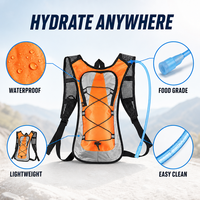Sac à dos d'hydratation ergonomique en polyester imperméable OEM/ODM, vente en gros d'usine, avec poche à eau pour sports de plein air, escalade et randonnée