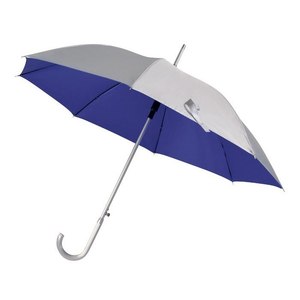 Paraguas de Negocios Recto Automático Plateado/Azul 190T, 107 cm de Diámetro, Apertura Semi-Automática, Función Impermeable - Product Image 1