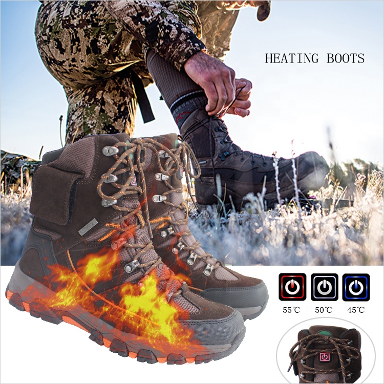 Heated Rubber Boots Durable Waterproof Outdoor Shoes