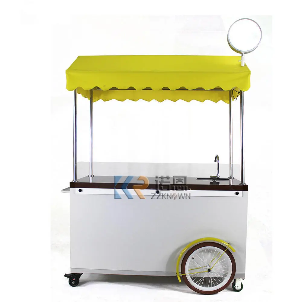 Straat Mobiele Ijs Hot Dog Fast Food Winkelwagen Trailer Hand Push Bike Fietsen Voor Selling Boeken Bloemen Voedsel Vending fietsen