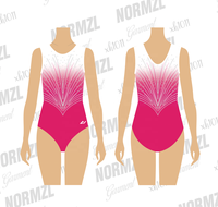 Justaucorps de gymnastique pour compétition de danse, rose et blanc, vêtements de gymnastique personnalisés, justaucorps de gymnastique sans manches