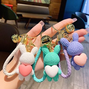 Kawaii Dễ Thương 3D phim hoạt hình cao su gấu Keychain túi quyến rũ Gấu Bông Trái Tim Keychain dây trái tim móc chìa khóa trang trí đám cưới - Product Image 1