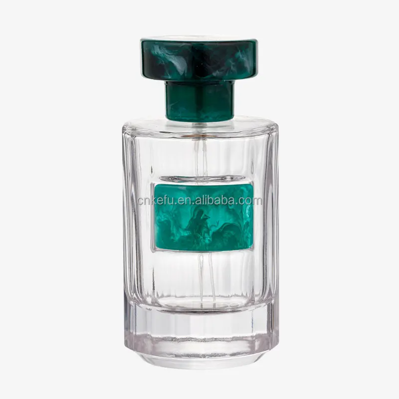 Luxury perfume resin cap stone cap perfume glass bottle 50ml 100ml perfume set.