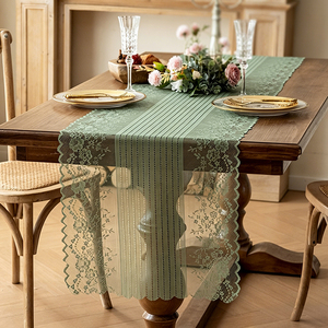 Chemin de table en dentelle tissée blanche, nappe rectangulaire décorative pour Noël, mariage, anniversaire, banquet à domicile - Product Image 3