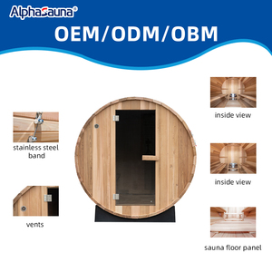 Sauna en bois de cèdre rouge pour 6 personnes, extérieur, luxe, combinaison sauna et salle de douche / hammam - Product Image 2