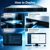 Serveur IA ProLiant DL325 Gen12 AMD EPYC 9005 1 Core 960 Go EDSFF NVMe PCIe Gen5 20x pour Cloud Computing, Serveur Rack 1U en Stock