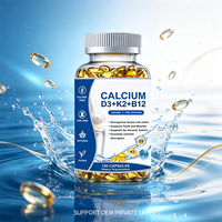 Capsules de multivitamines Calcium D3 K2 B12 en gélules molles pour les os, les muscles, les nerfs et la beauté des adolescents et des adultes, 60 capsules