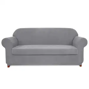 Wholesale sitcover sofa-Wholesale Spandex 2 Seater Streachable Washable Sofa Cover Plain Sofa Cover Elastic for Living Room