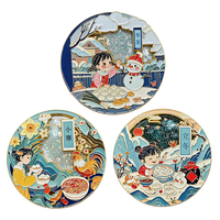 Aimant de réfrigérateur personnalisé en métal à sable mouvant liquide, motif paysage urbain chinois traditionnel, pour souvenir de voyage