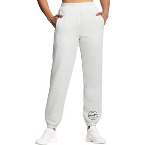 Haute qualité 460Gsm polaire pantalons de survêtement pour femmes solide épais Joggers patchs de broderie personnalisés taille élastique respirant hiver - Product Image 5