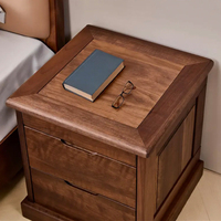 Table de chevet moderne en noyer noir, directement de l'usine, avec compartiment caché à verrouillage RFID et multiples rangements, pour chambre d'hôtel, vente en gros