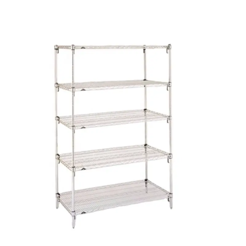 Leenol Carbon Steel SMD SMT ESD PCB Reel Shelf 5 tiers Chrome Wire Storage Shelving Rack Trolley Cart