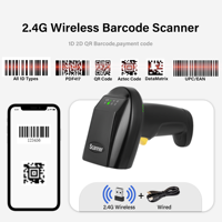 Lecteur de codes-barres économique pour entrepôt, scanner de codes-barres sans fil USB 2.4G, lecteur de codes 1D 2D automatique, scanner de codes QR pour entrepôt et commerce de détail