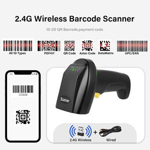 Escáner de Código de Barras Económico para Almacén, Lector de Código de Barras Inalámbrico USB 2.4G, Escáner Automático de Códigos QR 1D 2D para Almacén y Comercio Minorista - Product Image 4