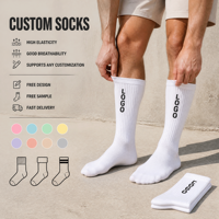 Chaussettes de sport en coton respirant avec logo pour hommes et femmes, course à pied, entraînement, gym, élastiques, légères, été, chaussettes personnalisées