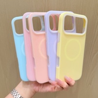 Étui de téléphone portable magnétique en silicone liquide couleur unie de luxe pour iPhone 17 Air 16 15 14 13 12 Pro Max avec microfibre