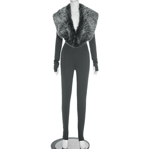 <span class=keywords><strong>Combinaison</strong></span> intégrale <span class=keywords><strong>Catwoman</strong></span> à manches longues, style Y2K Revival Hiver 2025, en fourrure, avec pieds à étriers et boucle pour les doigts - Product Image 2