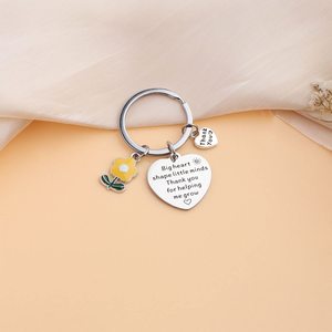 Portachiavi <span class=keywords><strong>Personalizzati</strong></span> per Studenti con Piccolo Fiore Rosso, Regalo di Ringraziamento per Insegnanti, Portachiavi <span class=keywords><strong>Personalizzati</strong></span> con Charm - Product Image 3