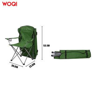 Chaise pliante Woqi vert émeraude en tissu Oxford avec cadre en aluminium et pare-soleil pour le camping, la pêche, le jardin et l'extérieur - Product Image 1
