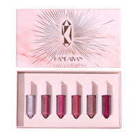 Cross-Border Handaiyan6 Matte Lip Glaze Suit Crème minérale imperméable à l'eau Non-Stick Cup-Color Lip Gloss