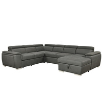 Sofás en Forma de U Estilo Combi al por Mayor, Sofá Cama Convertible de Dos Plazas, Grande, Duradero, con Esponja y Tela de Microfibra Ecológica