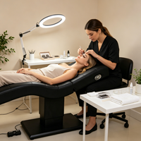 Table de massage électrique à 2 moteurs, blanche en PU, avec dossier réglable en hauteur, pour spa, extensions de cils et soins du visage, personnalisable OEM