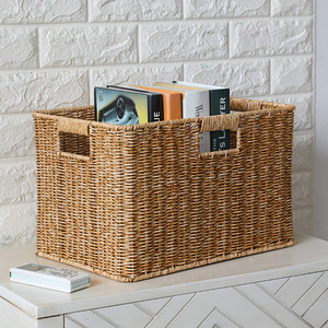Cesto rettangolare in finto Rattan tessuto europeo carino scatola di plastica quadrata <span class=keywords><strong>per</strong></span> casa Organizer Cabinet tavolino snack <span class=keywords><strong>giocattoli</strong></span> - Product Image 3