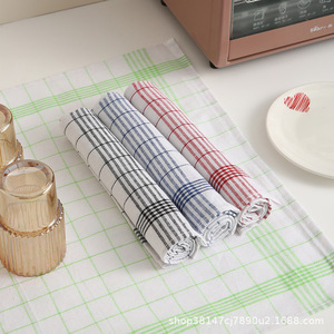 Tea <b>Towel</b> 45x62cm Rectangle Multi Color Checkered Absorbent Kitchen Cleaning Cloth - Product Image 1