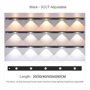 ไฟ LED ติดตั้งง่ายสำหรับห้องนั่งเล่น ไฟเซ็นเซอร์อัจฉริยะไร้สายแบบชาร์จได้ ติดตั้งใต้ตู้ ใช้เป็นไฟกลางคืน - Product Image 3