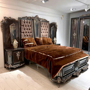 เฟอร์นิเจอร์ห้องนอนหลักไม้สักสุดหรูทันสมัย ขนาดสั่งทำได้ สีตามต้องการ ชุดเตียงนอนอลังการ - Product Image 1