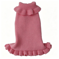 Mignon sweat à capuche pour chien motif fraise, pull rouge en tricot, jupe double couche à motif cœur, vêtements pour animaux de compagnie
