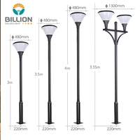 Lampu Taman LED Tenaga Surya 20W IP65 Tahan Air Kecerahan Tinggi Lampu Tiang Aluminium PC Tenaga Surya untuk Penggunaan Luar Ruangan Sepanjang Malam