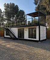 Maison conteneur intérieure en bois de luxe, villa moderne en acier, maison modulaire miniature à énergie solaire pour l'Europe