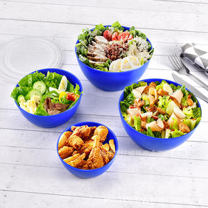 ชุดกล่องเก็บอาหารพลาสติกทรงกลม 4 ชิ้น พร้อมฝาปิดแบบหนีบ สำหรับปิกนิกและใช้ในครัว - Product Image 4