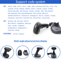 Escáner de Código de Barras Portátil EMT2196D-RF, Escaneo Automático, Lector de Códigos QR, OCR y MRZ con Base de Carga