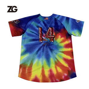 Jersey Bisbol Sublimasi Kustom Kualitas Terbaik, Baju Bisbol Kancing Pelangi Turnaround Cepat - Product Image 2