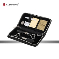 Razorline GVA029 MAX Étui porte-ciseaux de coiffure 16 pièces avec emballage en cuir Outils et accessoires professionnels pour cheveux