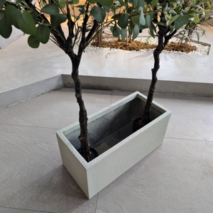 Grand bac à plantes circulaire rustique en fibre de verre avec trou de drainage, écologique et léger, capacité de 2000 L pour hôtels, villas, jardins - Product Image 3