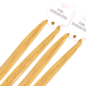 <span class=keywords><strong>Collana</strong></span> a catena in corda placcata <span class=keywords><strong>oro</strong></span> in acciaio inossidabile <span class=keywords><strong>collana</strong></span> <span class=keywords><strong>piatta</strong></span> a catena dorata da donna - Product Image 2