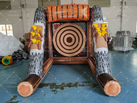 Jeu de lancer de hache gonflable durable, cible de fléchettes gonflable pour carnaval avec haches collantes pour enfants et adultes