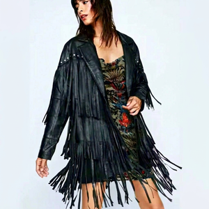 Women's Pure Genuine Soft Leather Fringe <b>Jacket</b> <b>Western</b> Style Fringe <b>Jacket</b> Custom Party Leather <b>Jacket</b> - Premium - Product Image 1