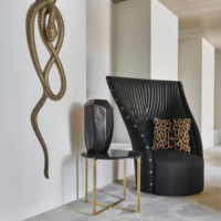 Fauteuil individuel de luxe moderne pour salon de villa italienne, chambre d'hôtel, bureau à domicile, avec structure en bois et velours écologique, idéal pour la détente