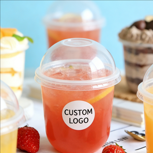 Gobelets en plastique givré en forme de U à paroi simple personnalisés 90 mm 1000 ml avec couvercle pour jus - Product Image 2